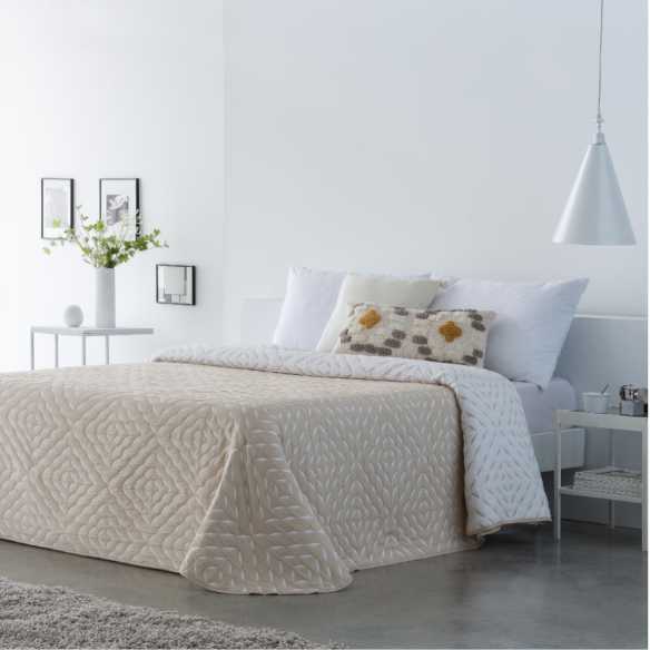 colcha bouti reversible suances beige