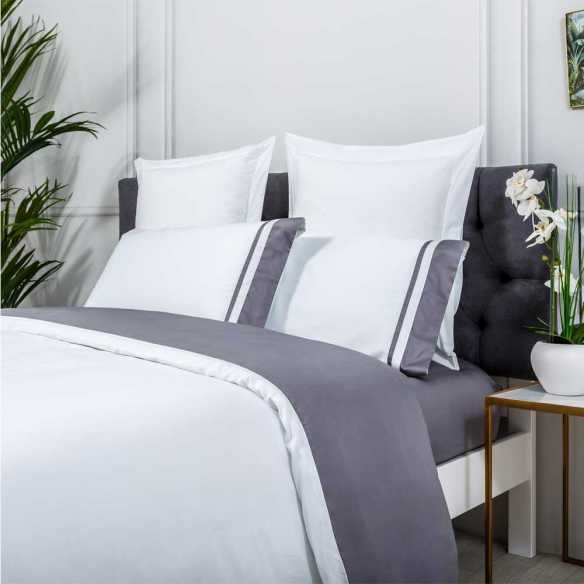 FUNDA NORDICA SATEN BLANCO Y GRIS