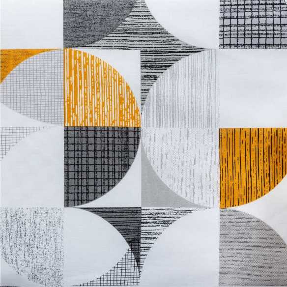 detalle funda nordica gris y mostaza