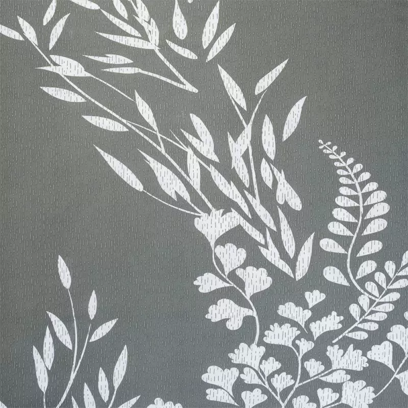 detalle juego de sabanas foresta gris