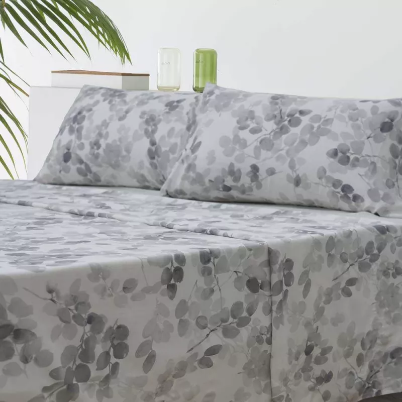 juego cama bambu gris