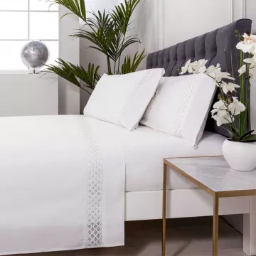 Juego de sábanas vainica blanco sarria