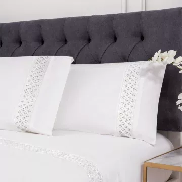 Juego de sábanas vainica blanco sarria 2