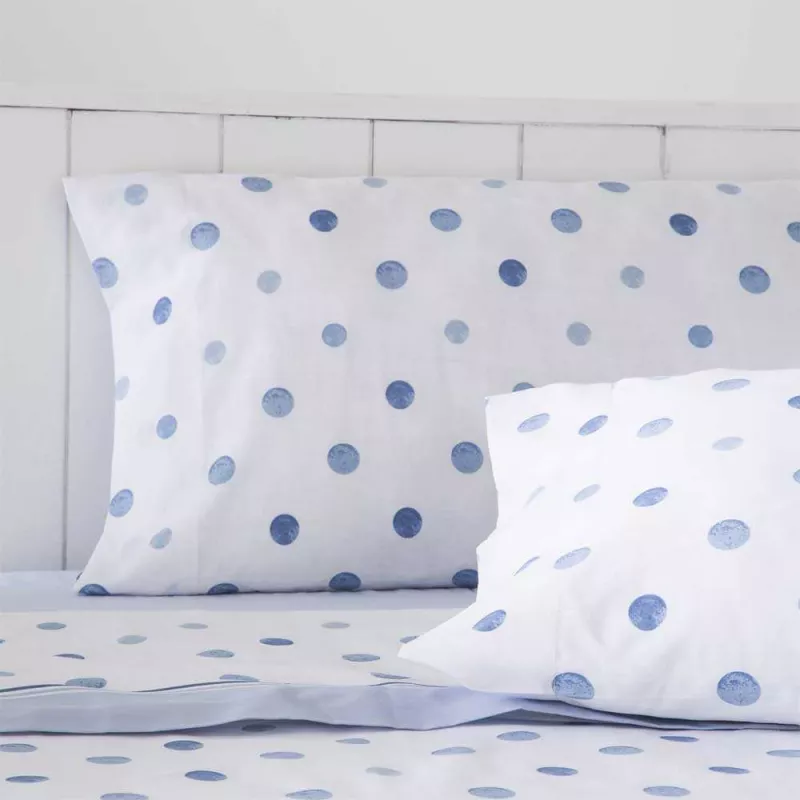 juego de cama azul poliester algodon