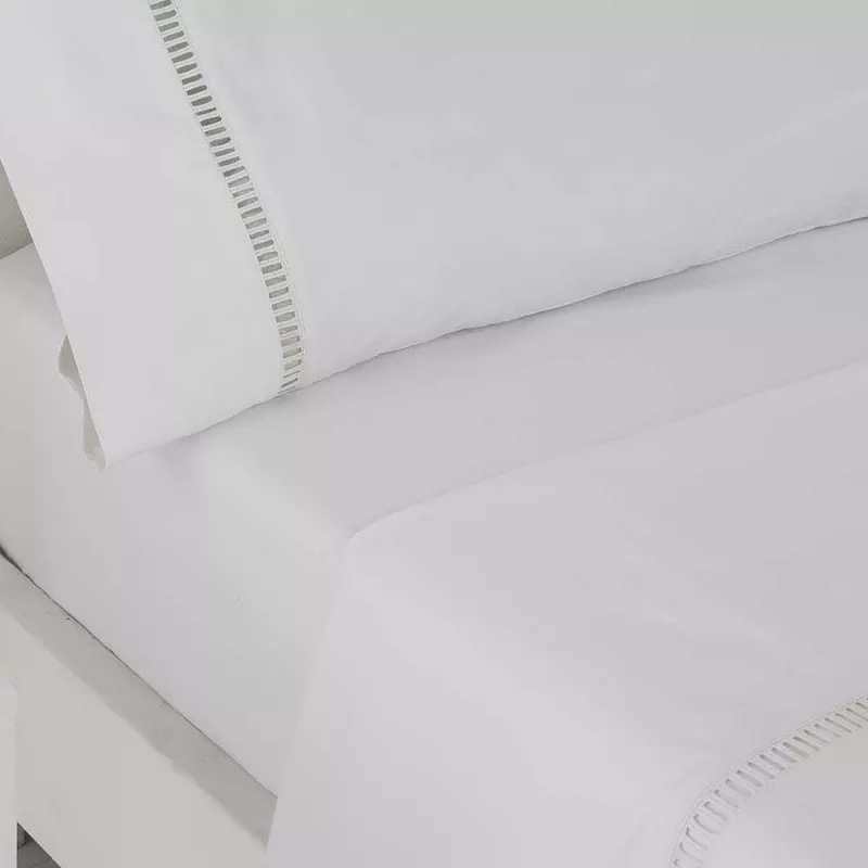 juego de cama con vainica blanco
