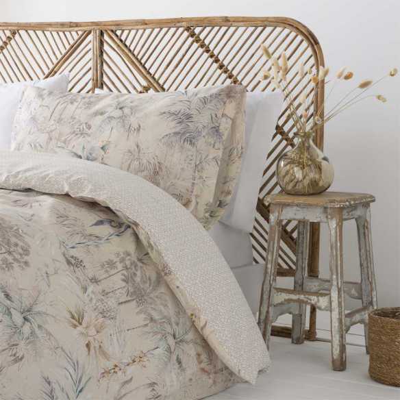 funda de edredón de algodón beige