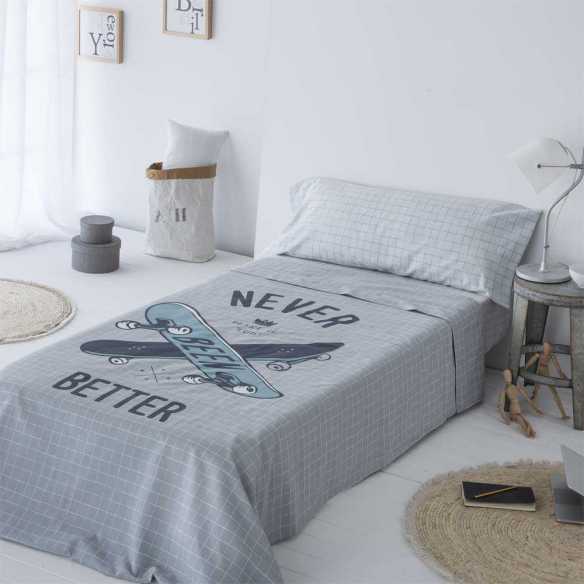 juego de sábanas infantil juvenil gris