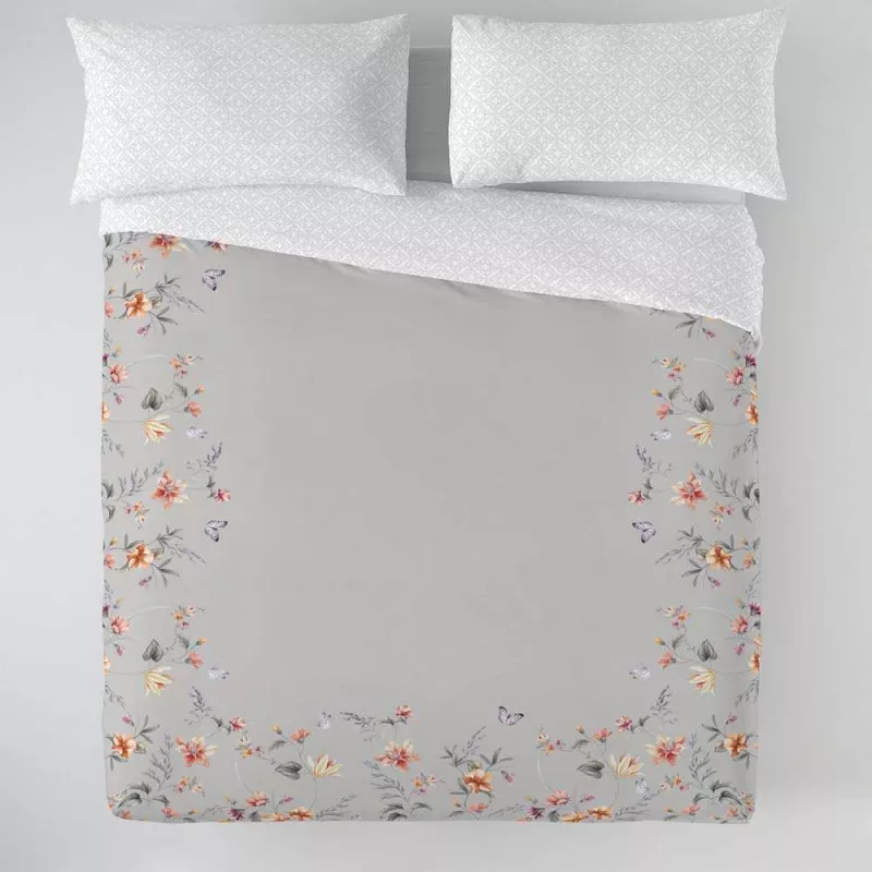 funda para nórdico gris percal algodón 180 hilos