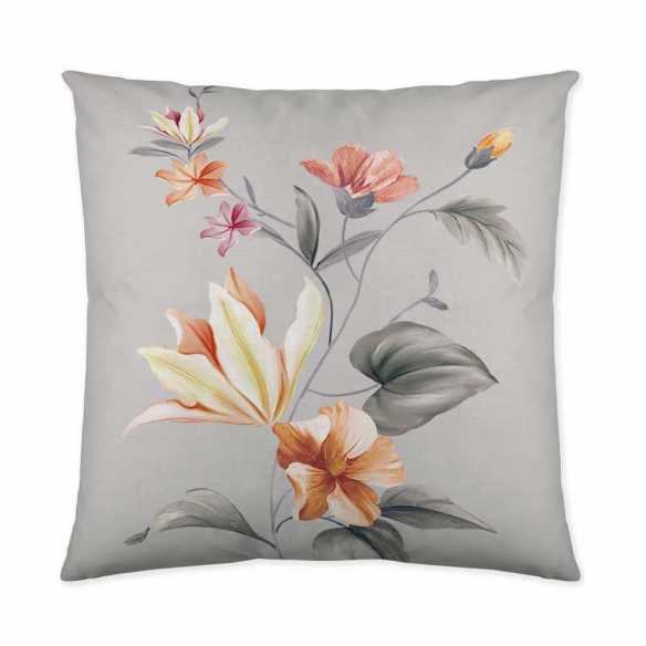 funda de cojín percal algodón gris 180 hilos