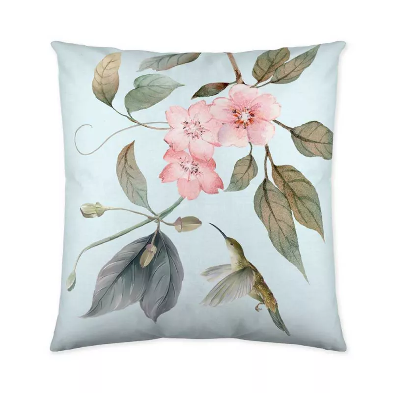 funda de cojín azul turquesa percal algodón 180 hilos