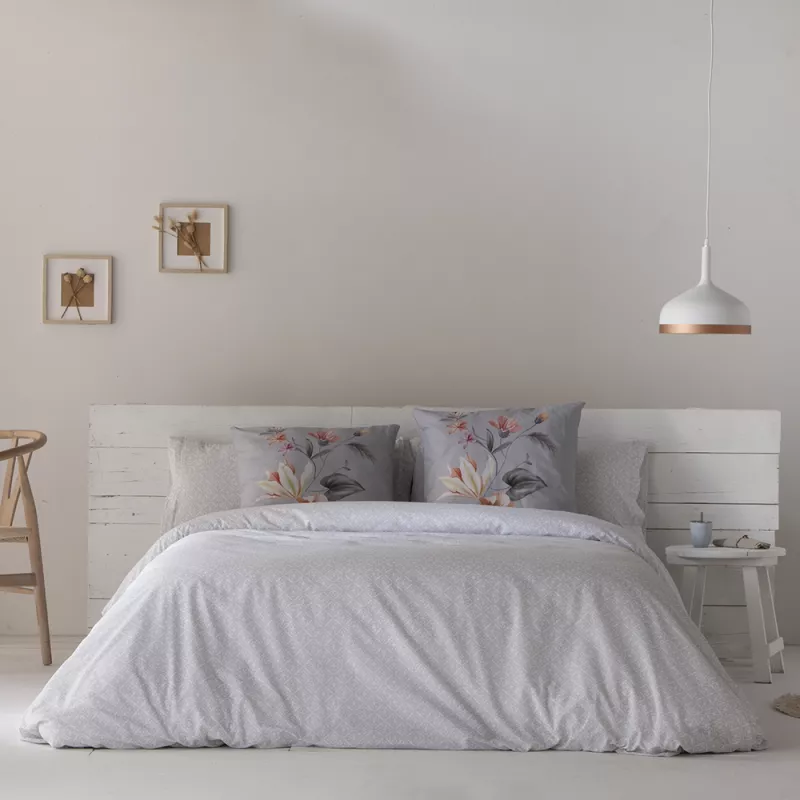 revés funda nórdica gris reversible