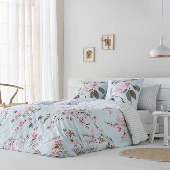 funda nórdica percal algodón 180 hilos azul