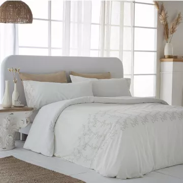 funda nórdica percal algodón 200 hilos beige