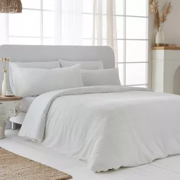 funda nórdica nido de abeja beige