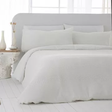 funda nórdica nido de abeja beige 2