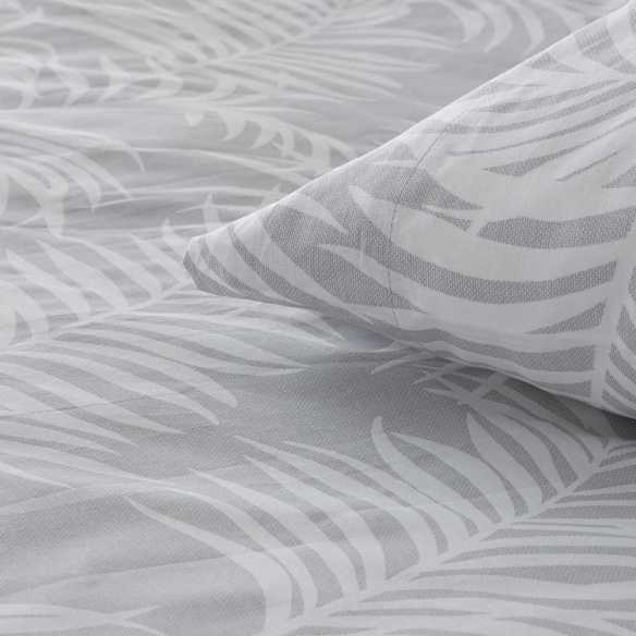 detalle funda nórdica algodón orgánico gris