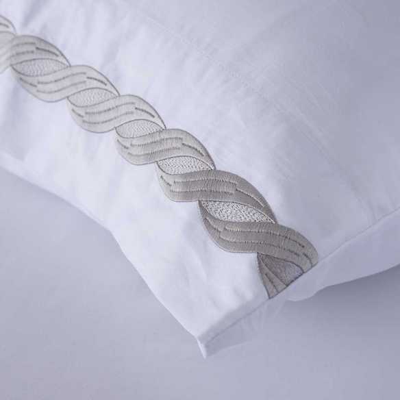 juego de cama satén algodón egipcio bordada blanco