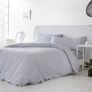 funda nórdica algodón rayas azul