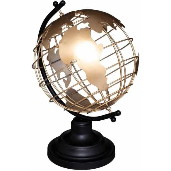 globo terráqueo metálico dorado