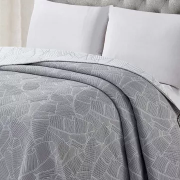 colcha de verano gris reversible 2