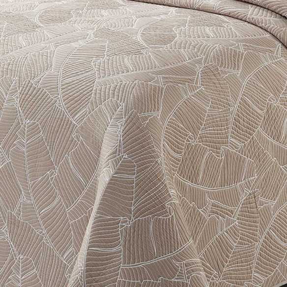 cubre cama de verano reversible beige