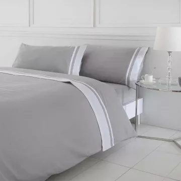 funda nórdica satén algodón egipcio 400 hilos gris