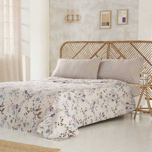 juego de sábanas satén algodón 200 hilos beige