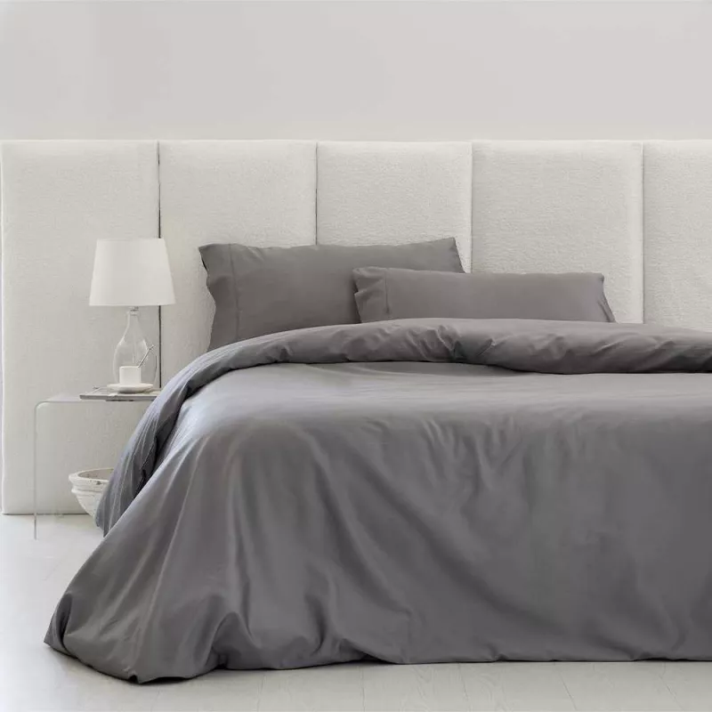 funda nórdica gris satén algodón egipcio 300 hilos