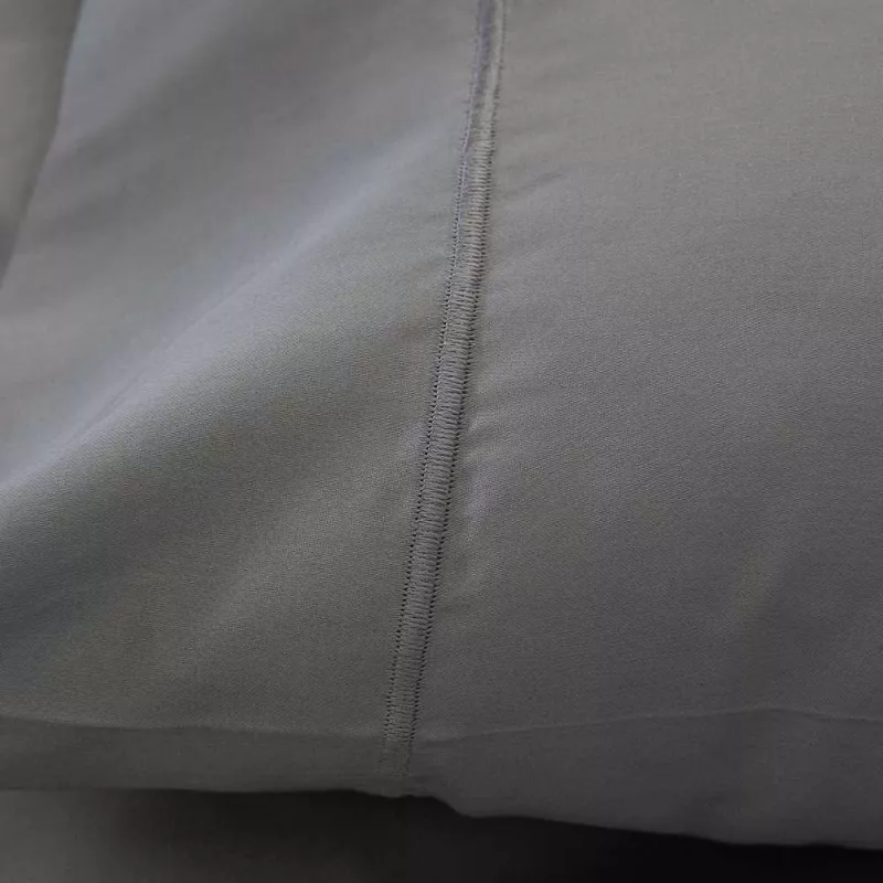 juego de cama satén algodón egipcio 300 hilos gris extra suave