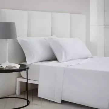 juego de sábanas satén 400 hilos blanco