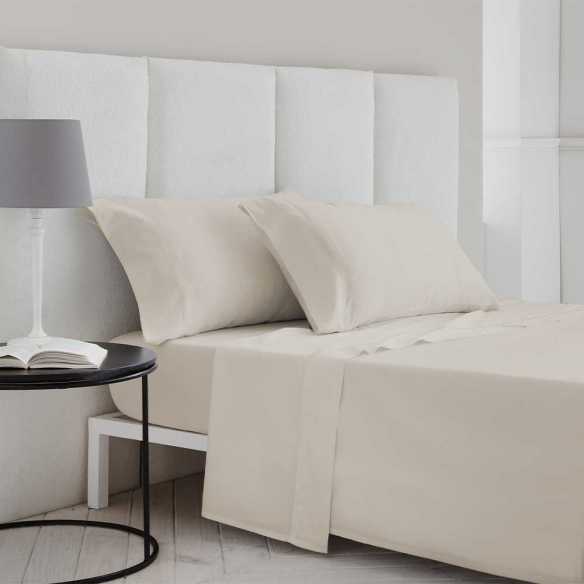 juego de sábanas satén 400 hilos beige