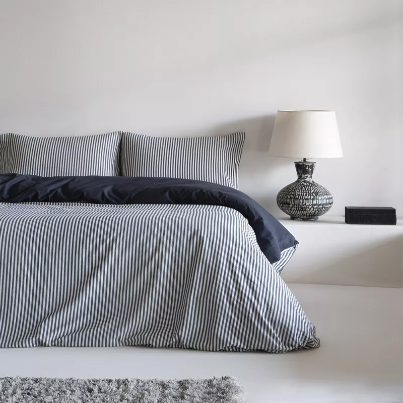 funda de edredón nórdico algodón 180 hilos azul