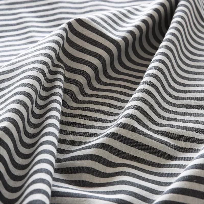 funda nórdica a rayas azul de algodón