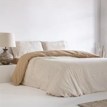 funda nórdica algodón 180 hilos reversible mostaza