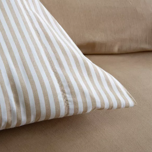 funda edredón nórdico reversible algodón mostaza