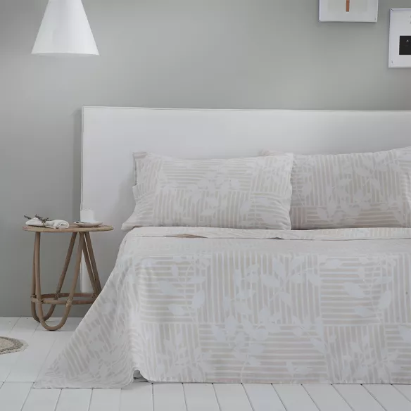 juego de cama beige algodón poliéster