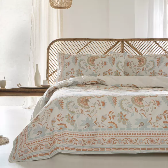 funda edredón nórdico algodón beige multicolor