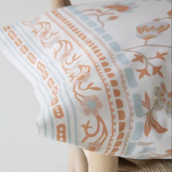 juego de funda edredón nórdico algodón beige multicolor cierre con botones