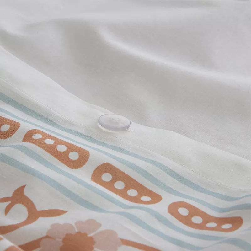 funda nórdica algodón beige multicolor cierre con botones