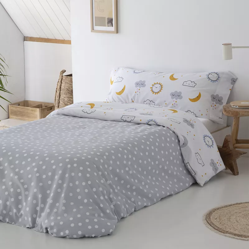 funda edredón nórdico infantil multicolor algodón poliéster reversible
