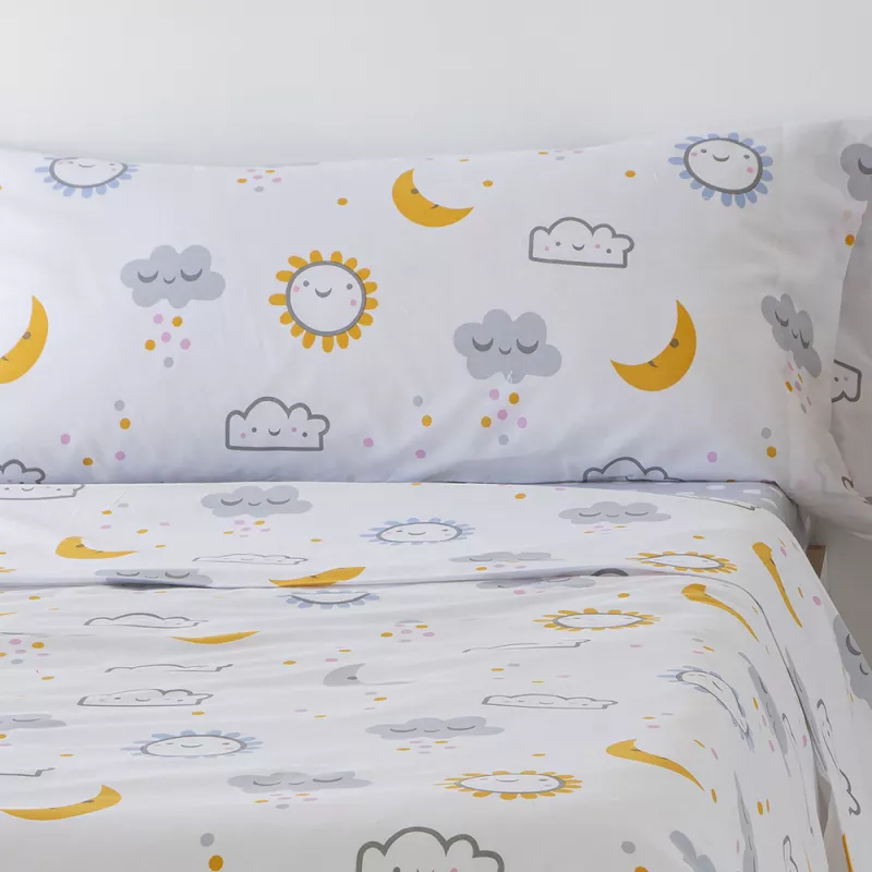 sábanas infantiles algodón poliéster multicolor