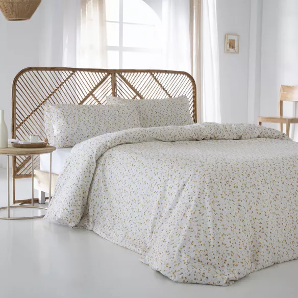 funda nórdica algodón beige