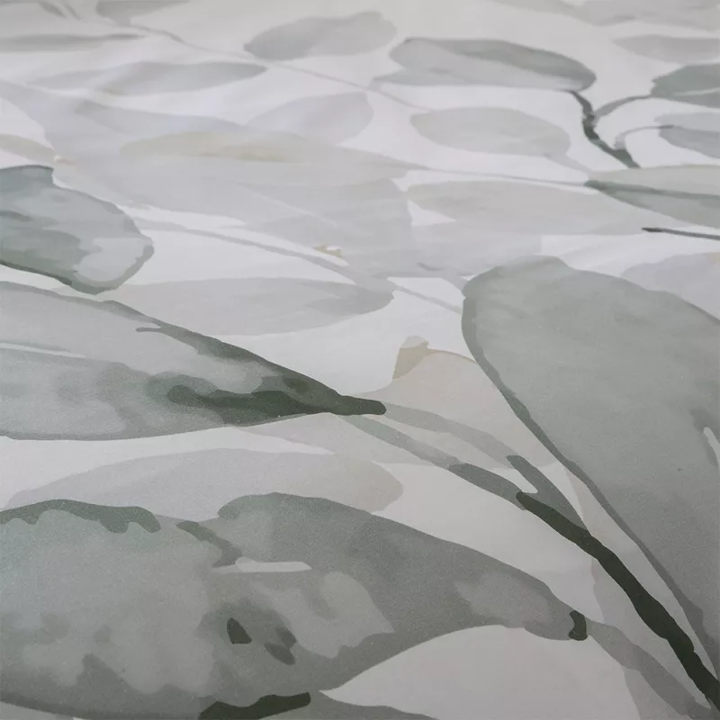 funda edredón nórdico algodón verde y blanco cierre con botones