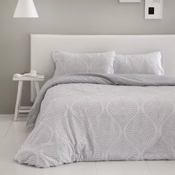 funda nórdica gris algodón poliéster 2