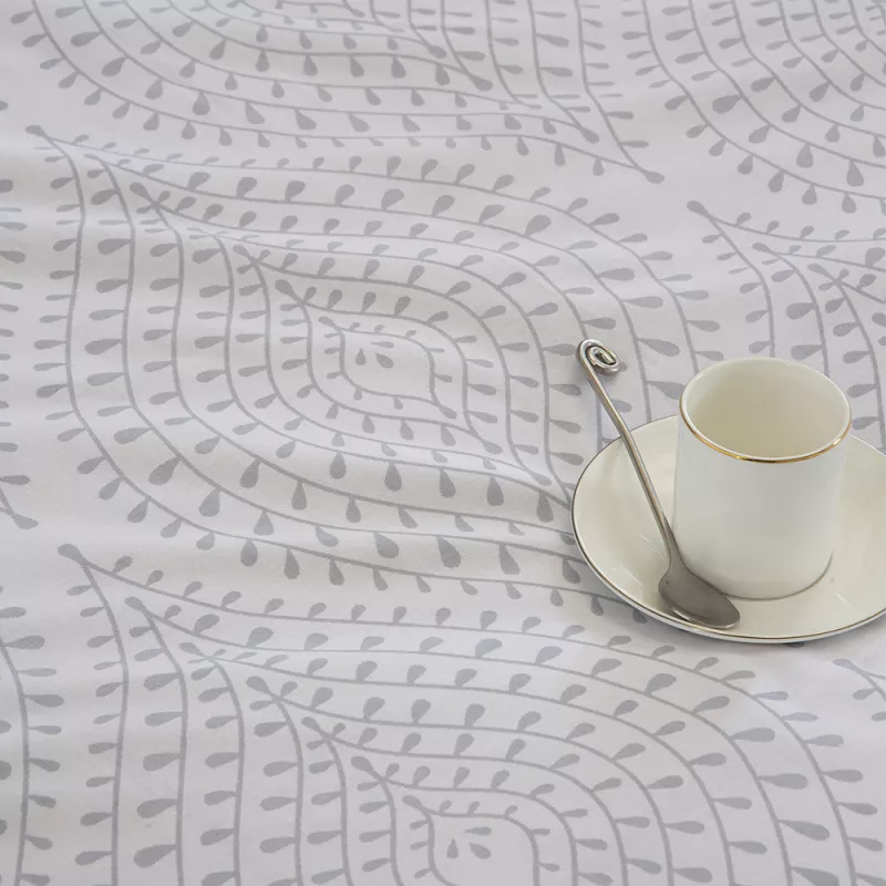 funda nórdica gris algodón poliéster cierre con botones