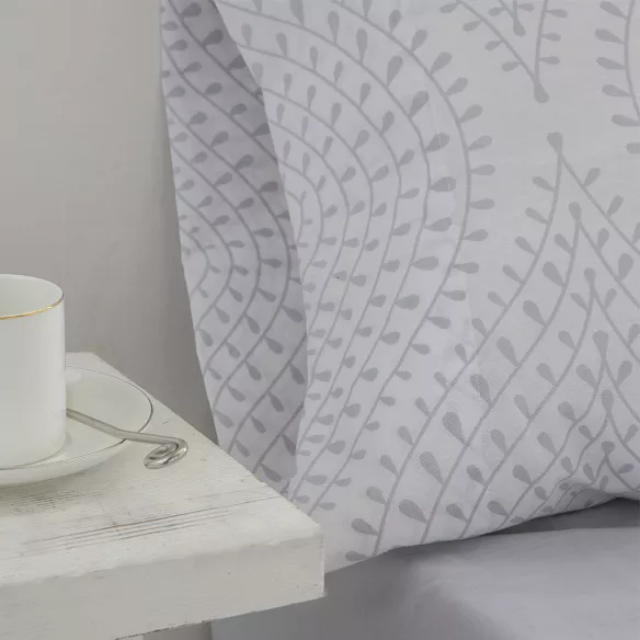 juego de sábanas gris algodón poliéster con funda nórdica