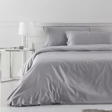 funda nórdica satén algodón 400 hilos gris calidad hotel cinco estrellas 2