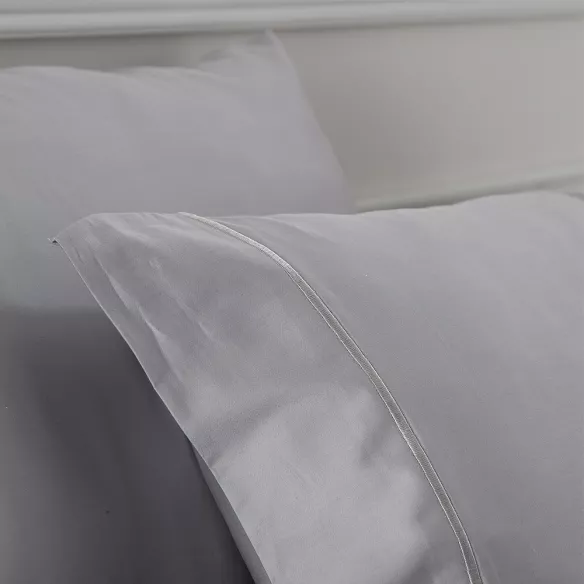 funda edredón nórdico satén algodón 400 hilos gris con sábana bajera ajustable