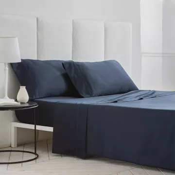 juego de sabanas satén algodón egipcio 400 hilos azul