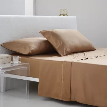 juego de sábanas algodón 300 hilos terracota